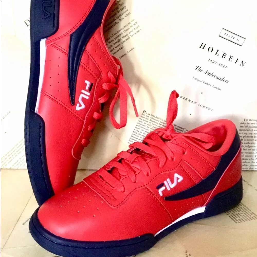 Fila Sneakers Original Classic Red Leather Black - Picture 1 of 8